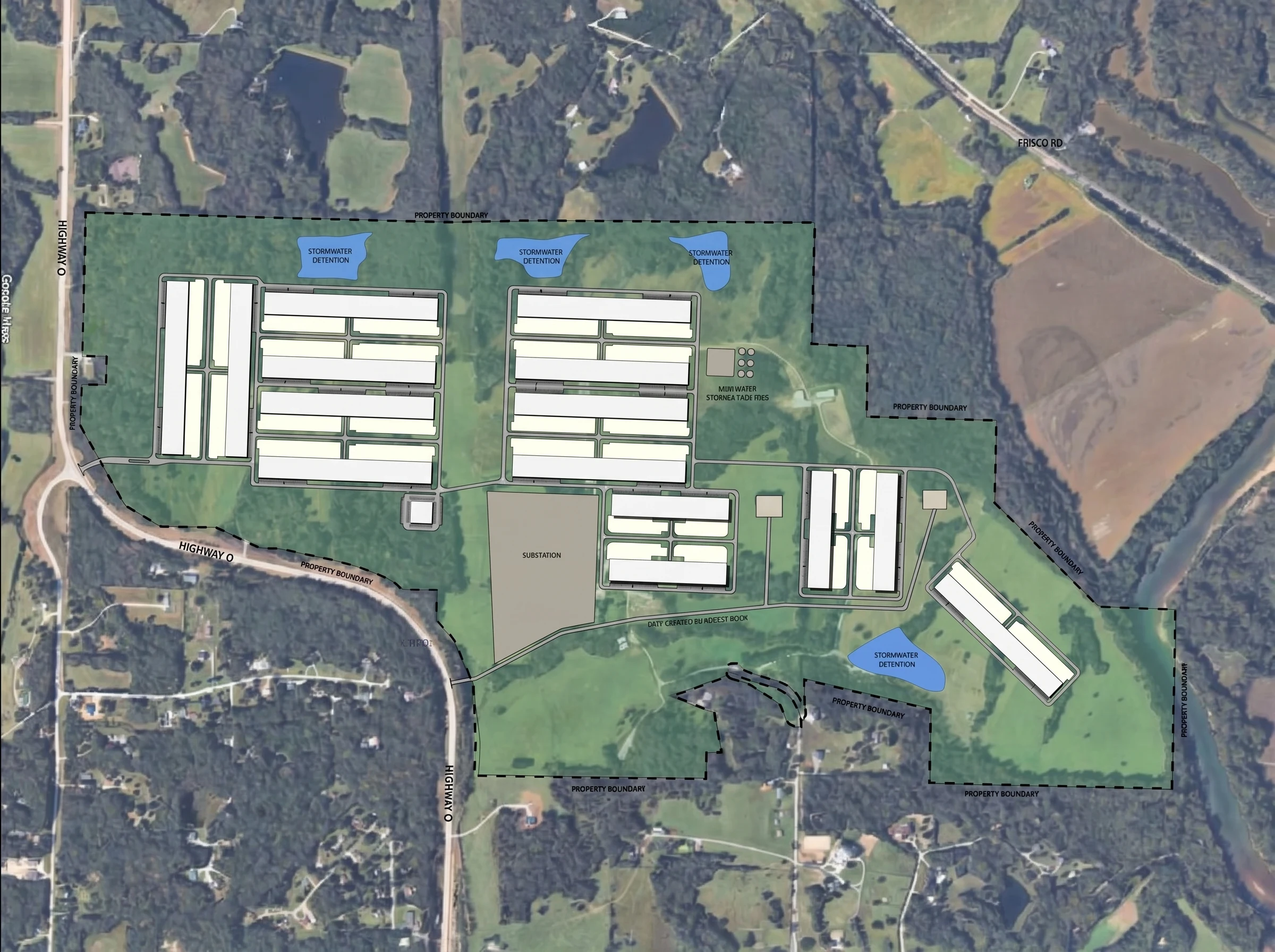 Overhead site plan with viewpoint markers